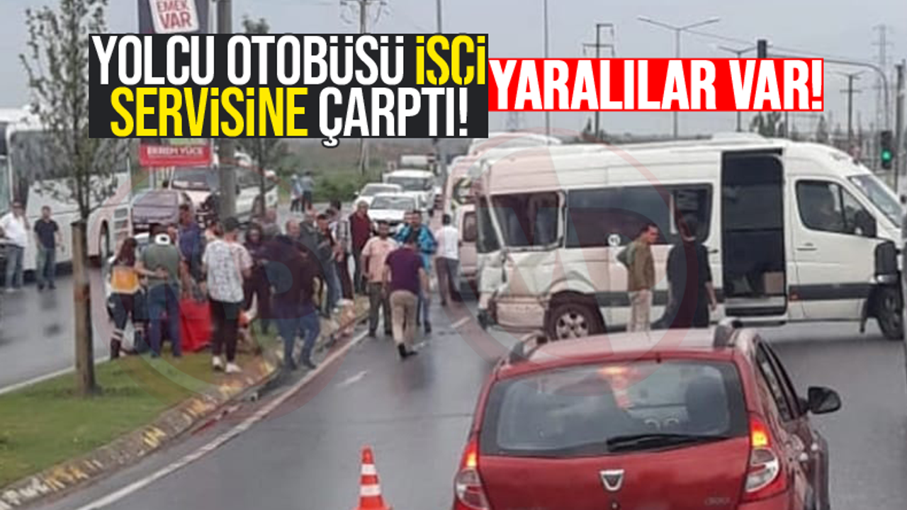 Sakarya'da yolcu otobüsü işçi servisine çarptı!