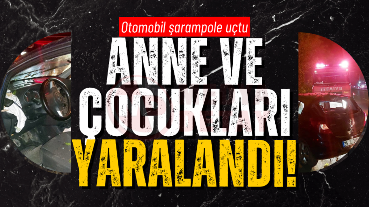 Otomobil şarampole uçtu: Anne ve çocukları yaralandı!