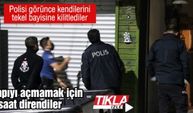 Polisi görünce kendilerini tekel bayisine kilitlediler