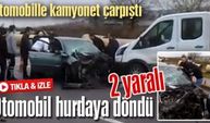 Sakarya'da yaşanan trafik kazasında otomobil hurdaya döndü!