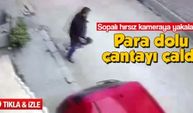 Sopalı hırsız kameraya yakalandı