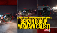 Tamiri yapılmayan aracını benzin döküp yakmaya çalıştı