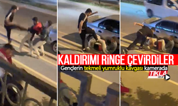 Gençlerin tekmeli yumruklu kavgası kamerada!