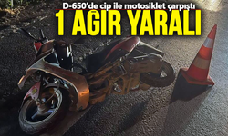 D-650’de cip ile motosiklet çarpıştı