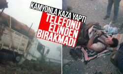 Yaralı sürücü elinde telefonla yardım bekledi!