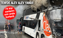 Metro Turizm'e ait otobüs TEM'de alev alev yandı!!!