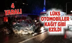 Lüks otomobiller kağıt gibi ezildi!