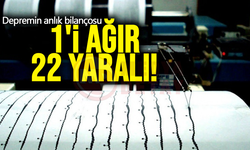 Depremin anlık bilançosu: 22 yaralı 1'i ağır!