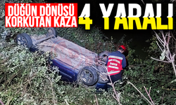 Düğün dönüşü korkutan kaza: 4 yaralı!