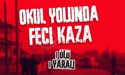 Okul yolunda feci kaza!