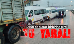 D100'de 4 araç birbirine girdi: 10 yaralı!