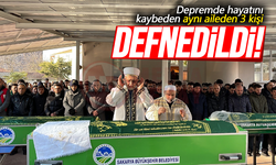 Depremde hayatını kaybeden aynı aileden 3 kişi defnedildi!