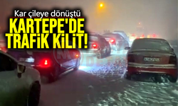 Kar çileye dönüştü: Trafik kilitlendi!