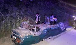 Takla atan otomobilin sürücüsü yaralandı