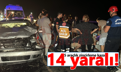 5 araçlık zincirleme kaza: 14 yaralı!