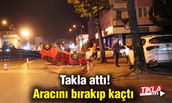 Takla attı! Aracını bırakıp kaçtı