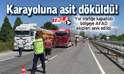 Karayoluna asit döküldü!