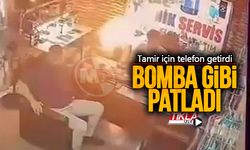 Tamir için bırakılan telefon bomba gibi patladı!