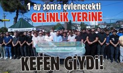 Gelinlik yerine kefen giydi