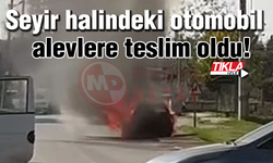 Seyir halindeki otomobil alevlere teslim oldu!