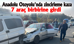 Anadolu Otoyolu'nda zincirleme kaza! 7 araç birbirine girdi