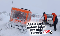 AFAD karda mahsur kalan 182 kişiyi kurtardı