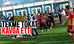 Taraftarlar, futbolcular ve yöneticiler tekme tokat kavga etti