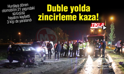 Duble yolda zincirleme kaza!