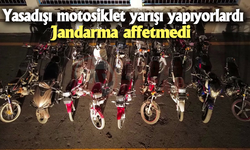 Yasadışı motosiklet yarışına jandarma engeli