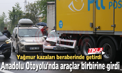 Anadolu Otoyolu'nda araçlar birbirine girdi!