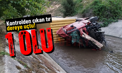 Kontrolden çıkan tır dereye uçtu: 1 ölü!