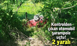 Kontrolden çıkan otomobil şarampole uçtu!