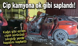 Cip kamyona ok gibi saplandı!