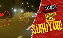 Taklalar atan otomobilden yola savrulmuştu!