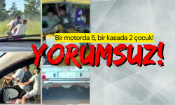Bir motorda 5, bir kamyonet kasasında 2 çocuk!