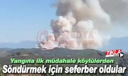 Yangına ilk müdahale köylülerden!