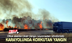 Karayolunda korkutan yangın!