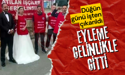 Düğün günü işten çıkarılınca eyleme gelinlikle gitti