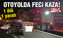 Otoyolda feci kaza!  1 ölü, 1 yaralı