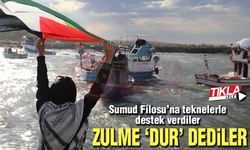 Sumud Filosu'na teknelerle destek verdiler