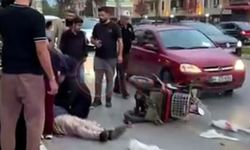 Otomobil ile motorlu bisiklet çarpıştı