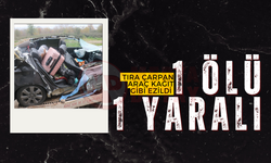 Tıra çarpan araç kağıt gibi ezildi: 1 ölü, 1 yaralı