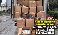 Ahırda tonlarca kaçak tütün ele geçirildi