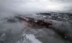 Sakarya'da sislerin ardında kalan kar manzarası