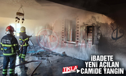 İbadete yeni açılan camide yangın