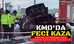 KMO'da feci kaza: Yanan otomobildeki sürücü öldü!