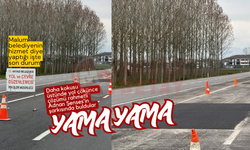 Daha kokusu üstünde duran yola yama yapılmaya başlandı!