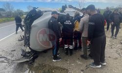 Yağmur suyu kanalına devrildi