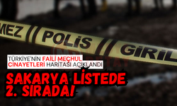 Sakarya en çok faili meçhul dosyalar sıralamasında 2. sırada!