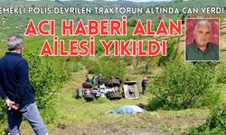 Emekli polis devrilen traktörün altında can verdi
